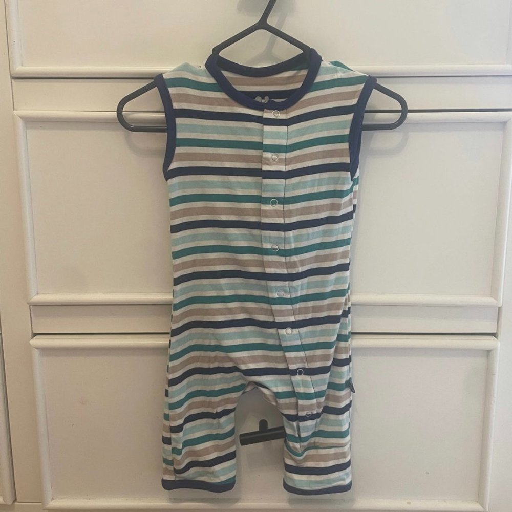 Kickee Pants Sleeveless Romper- Like New- 0-3 Months
